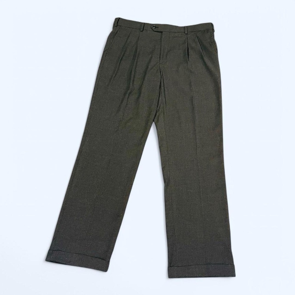 Wrinkle Resistant Dark Grey Trousers 36x32